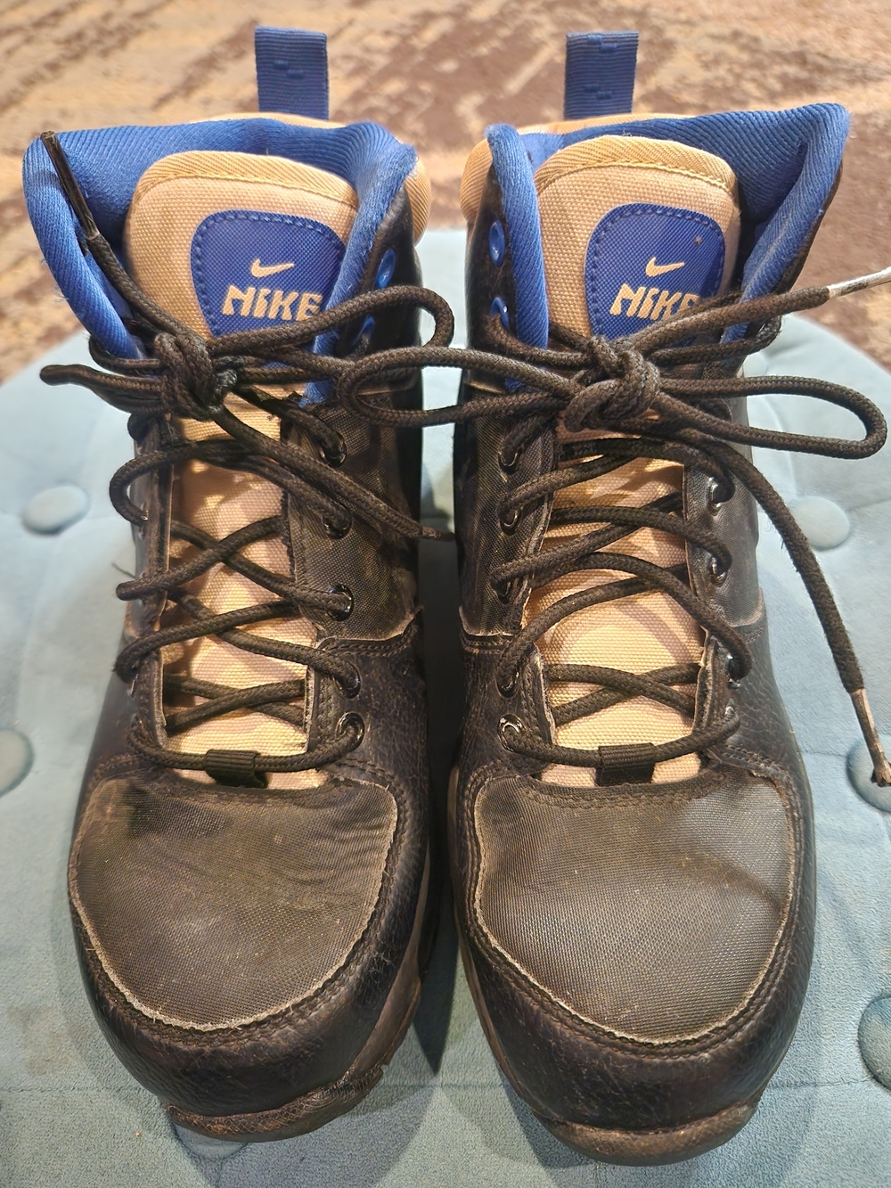 Nike ACG Black & Blue High-Top Boots with Tan Accents